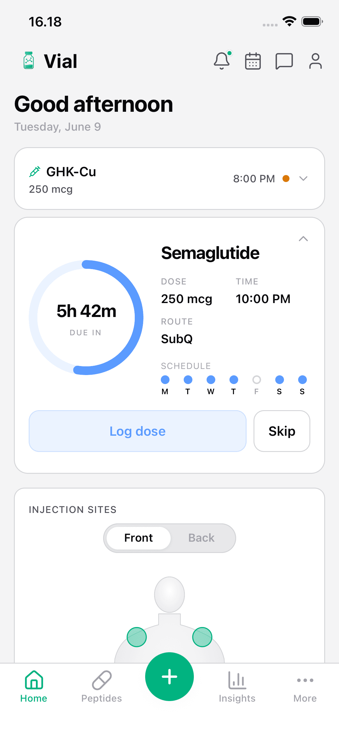 Vial home screen