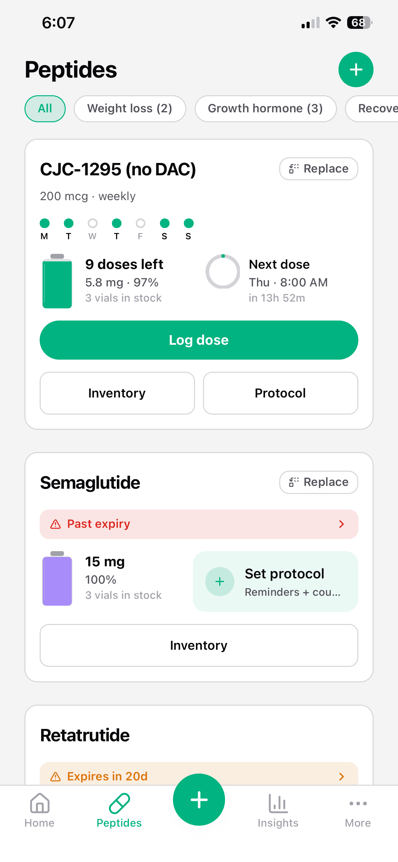 Tracker screen